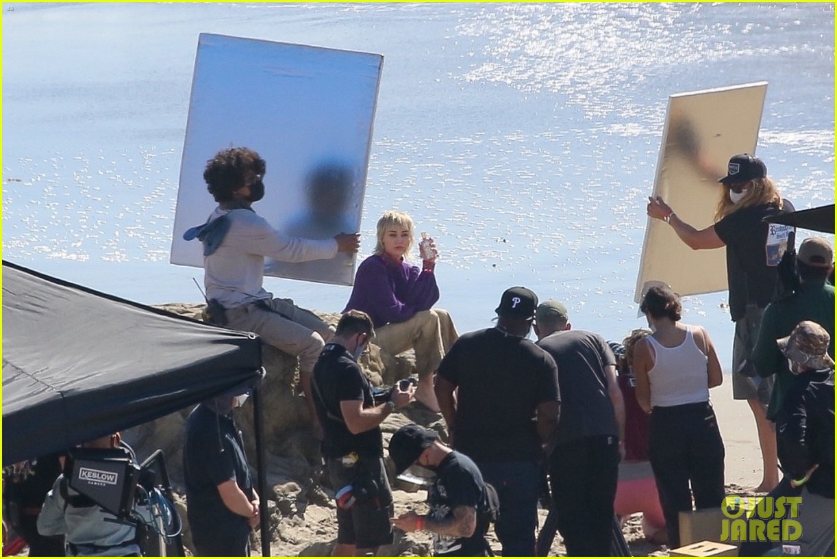 miley cyrus filming new music video at beach 61