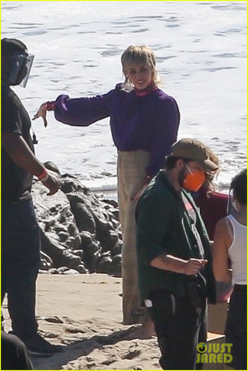 miley cyrus filming new music video at beach 694517743