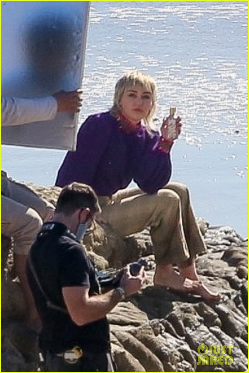 miley cyrus filming new music video at beach 944517768