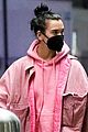 dua lipa pink outfit lax arrival 05