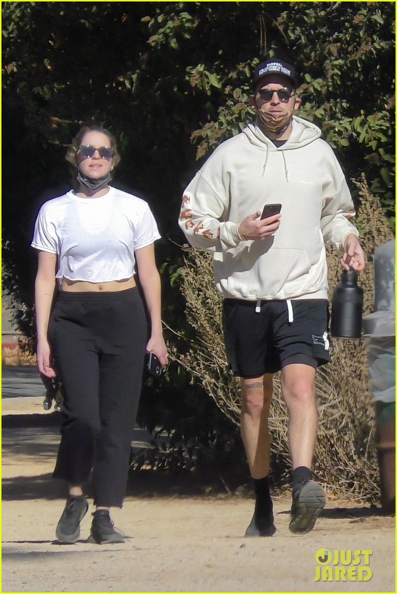 ashley benson g eazy mask up for afternoon hike 03