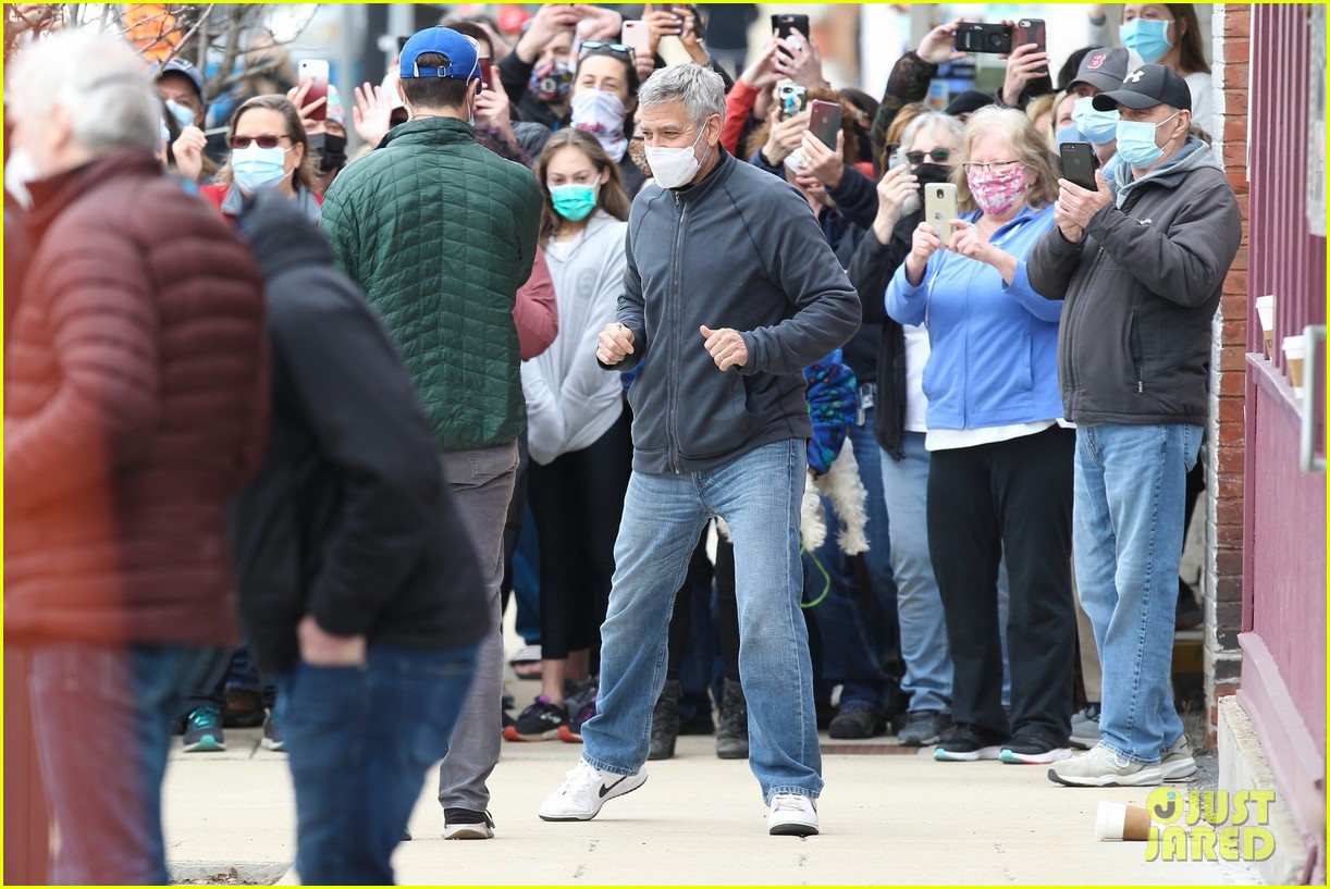 Here's What George Clooney Told Fans Watching 'Tender Bar' Filming In