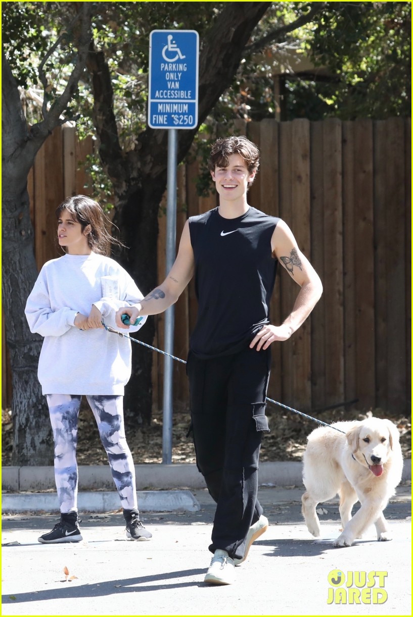 shawn mendes camila cabello hiking with their dog 014534696