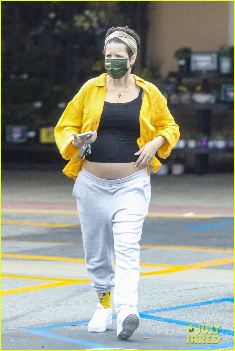 Halsey Shares a Peek of Her Baby Bump While Running Errands Photo