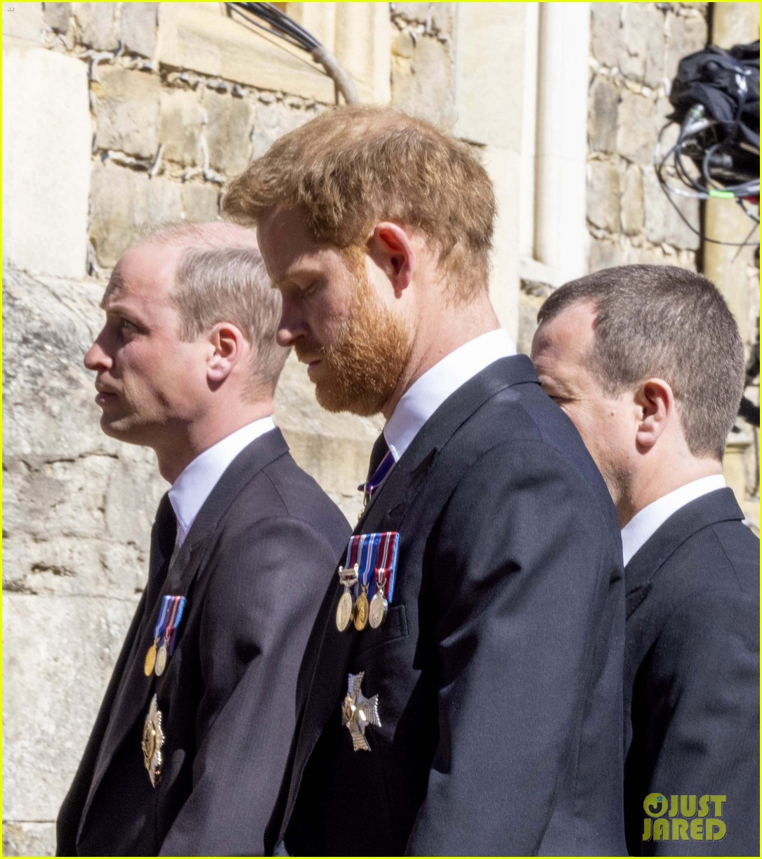 prince harry prince william seen chatting at funeral 104544535