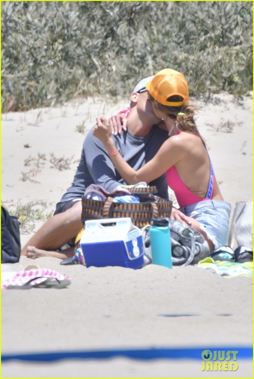 alessandra ambrosio richard lee touch tongues beach day 1154560108
