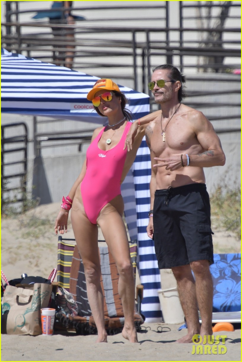 alessandra ambrosio richard lee touch tongues beach day 884560184