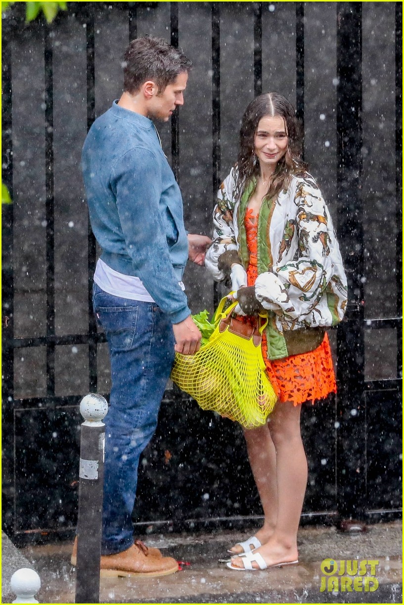lily collins caught in rain with lucas bravo emily in paris 27