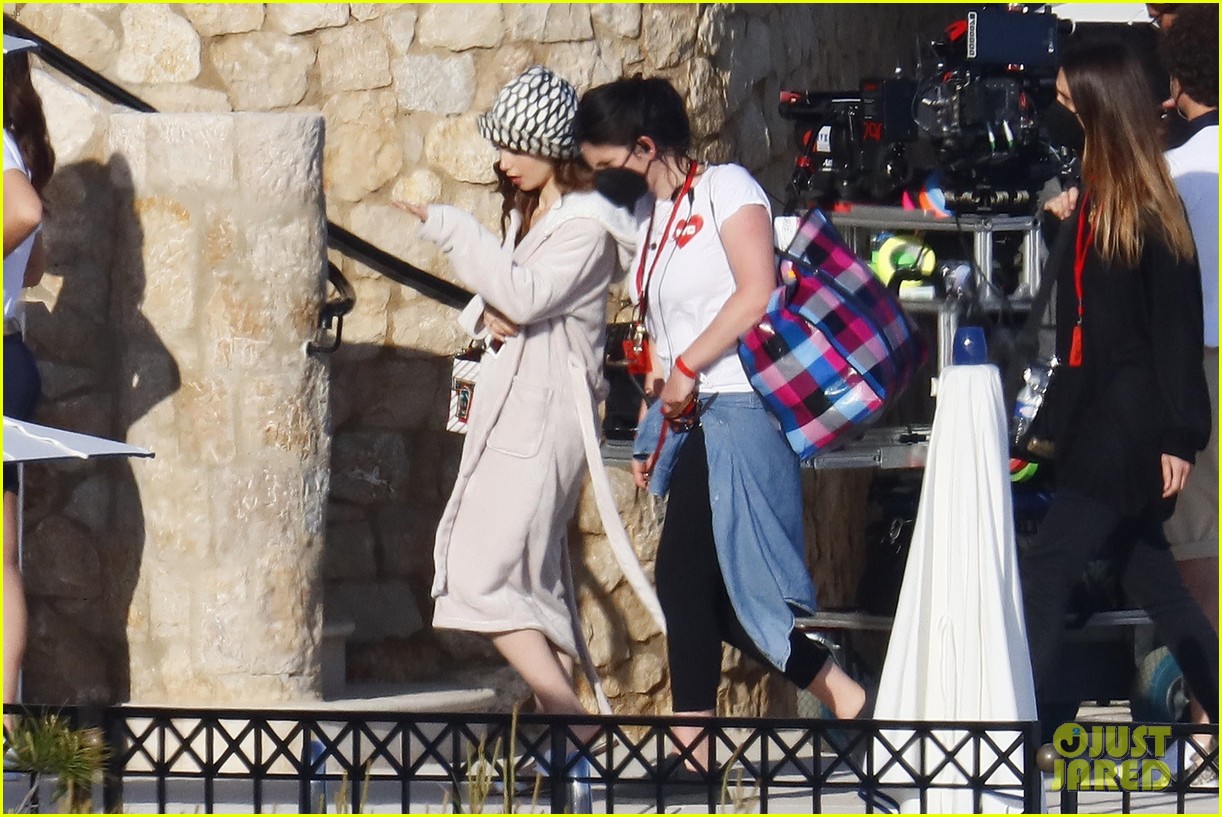 lily collins shooting emily in paris season two 354551481