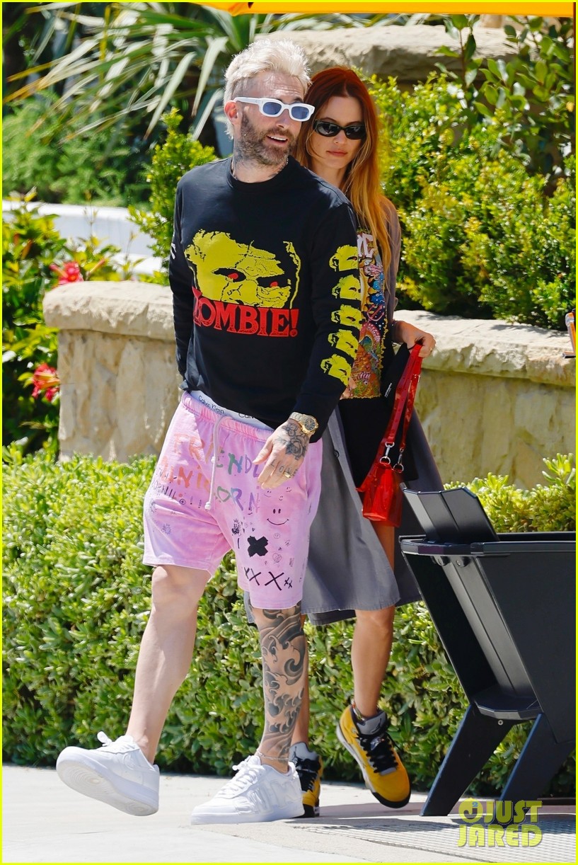 adam levine behati prinsloo colorful outfits for lunch 054552730