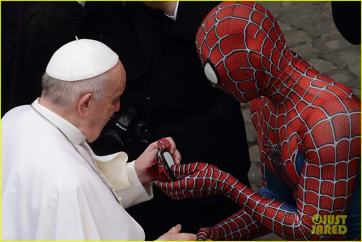 Pope Francis Meets SpiderMan During Weekly Service at The Vatican