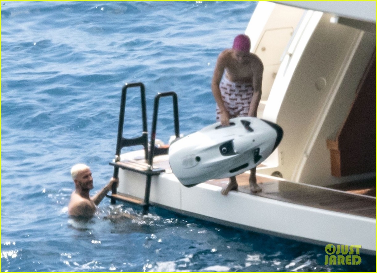 david beckham jumps off yacht with son cruz beckham 204594586