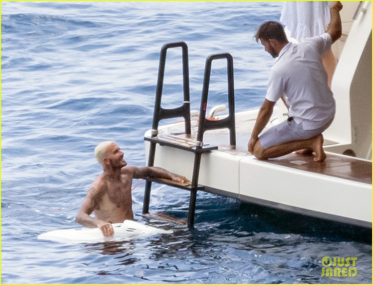 david beckham jumps off yacht with son cruz beckham 234594589