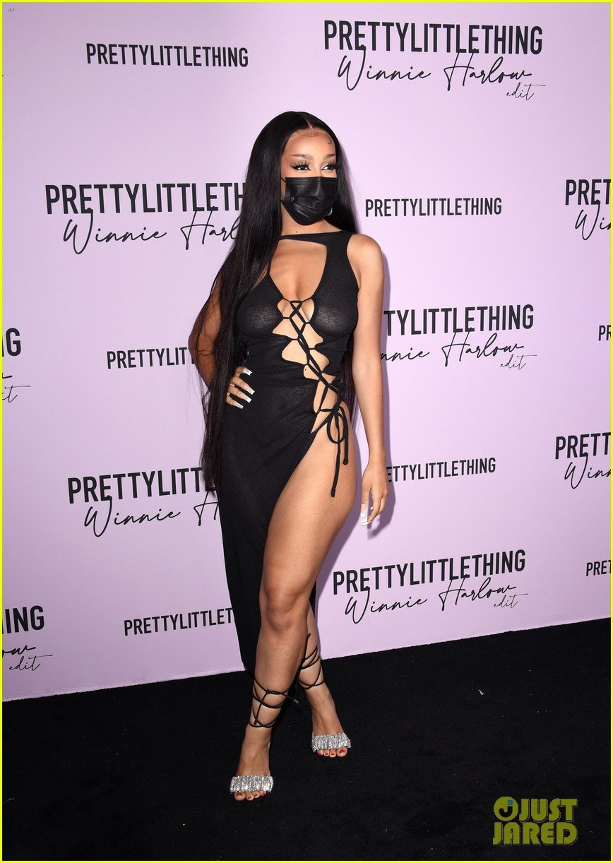 winnie harlow prettylittlethings launchstar studded party 01
