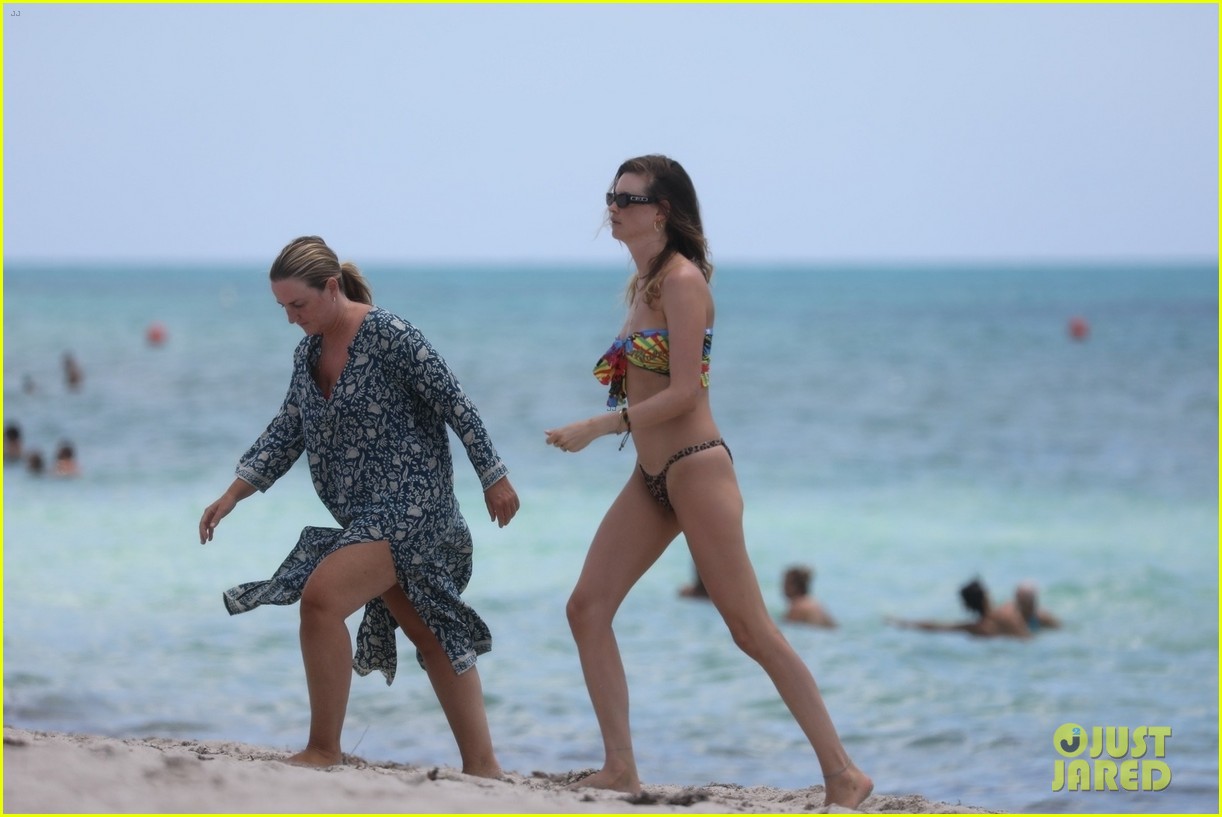 behati prinsloo at the beach while adam levine works out 274580927