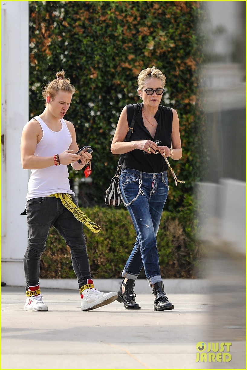 sharon stone with her son roan 104586065