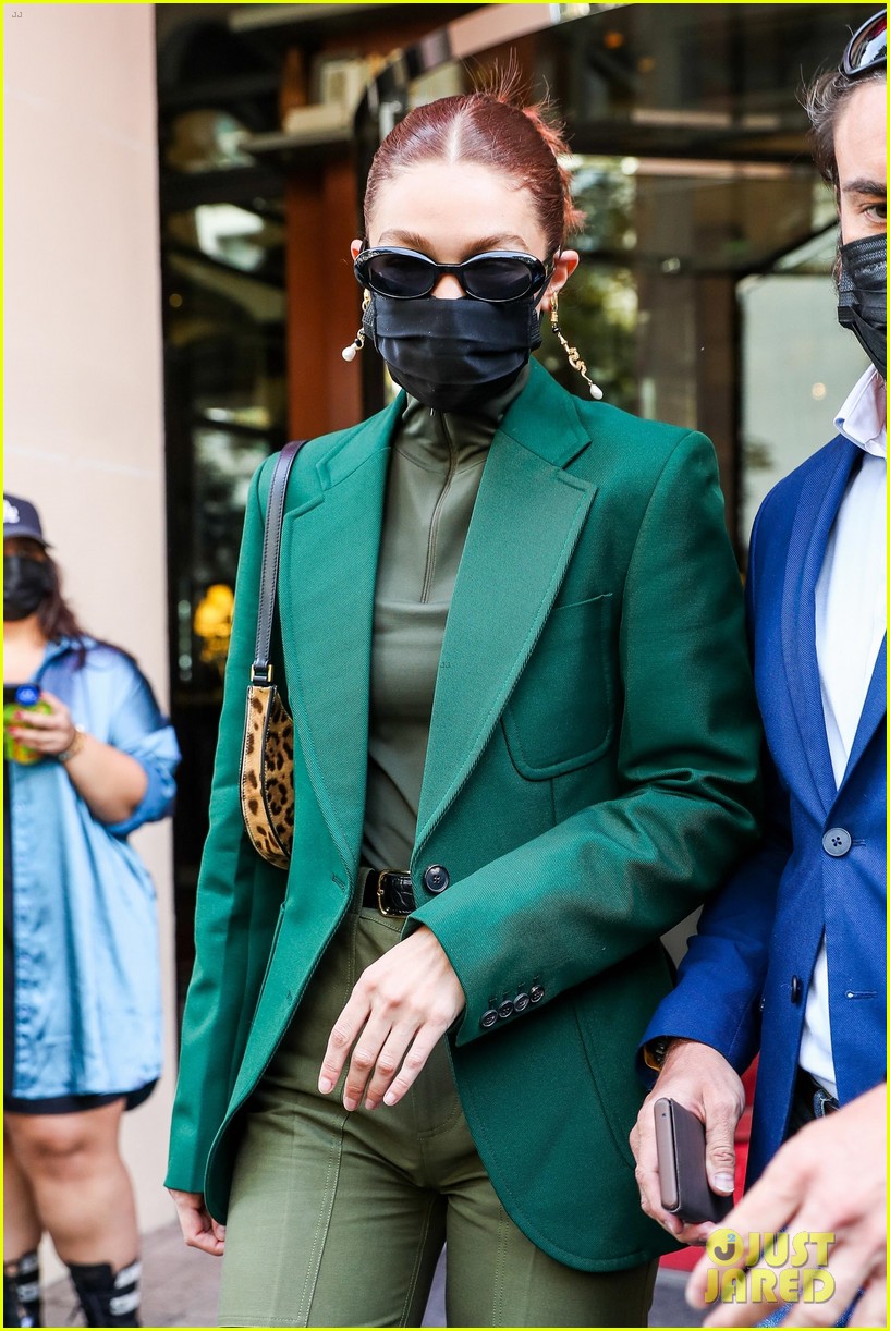 gigi hadid 50 shades of green day out in paris 074634667