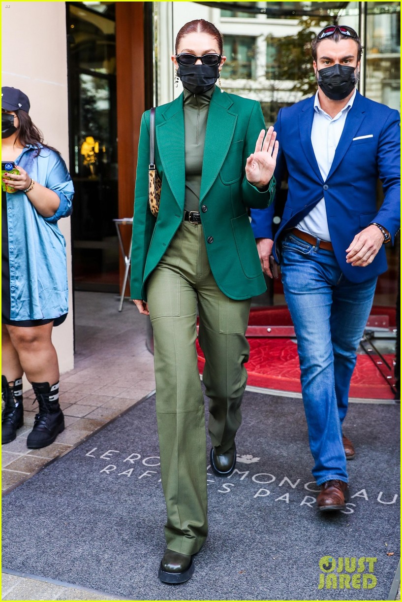gigi hadid 50 shades of green day out in paris 104634670