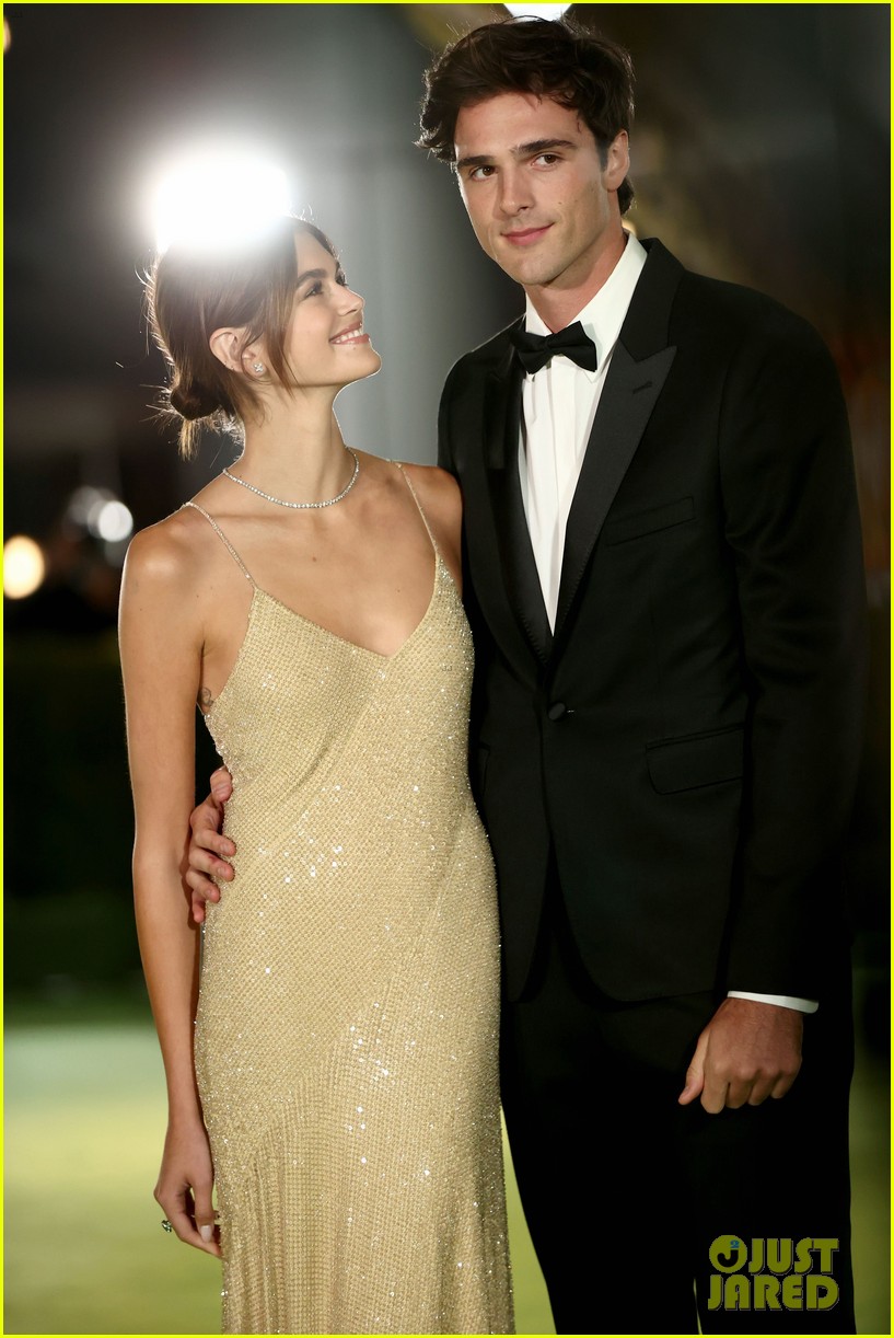 Kaia Gerber & Jacob Elordi Make Their Red Carpet Debut at Academy