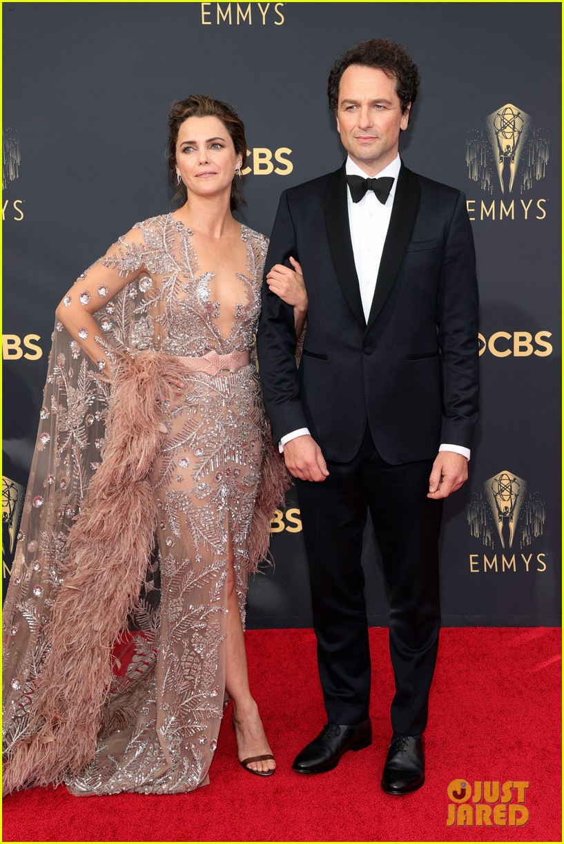 Keri Russell & Nominee Matthew Rhys Hit the Emmys 2021 Red Carpet