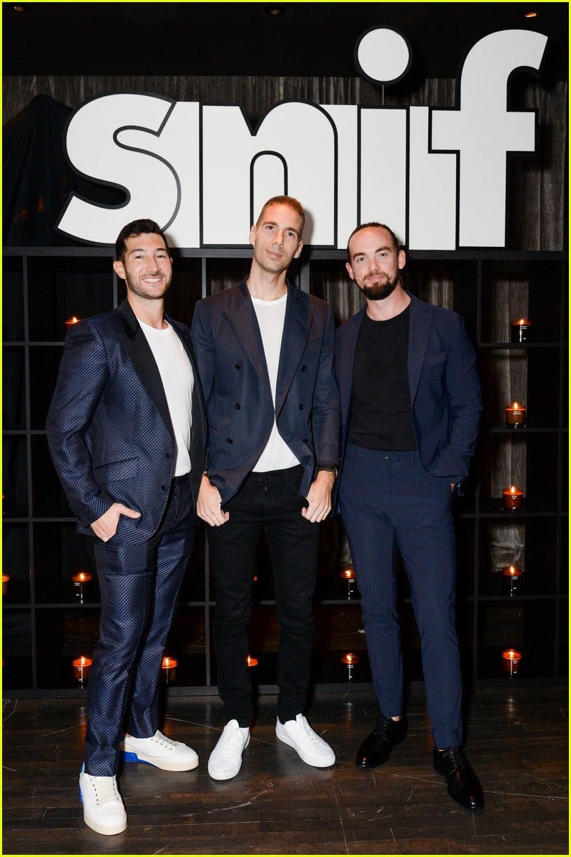 Simon Huck Supports Hubby-to-Be Phil Riportella at Snif Launch Event