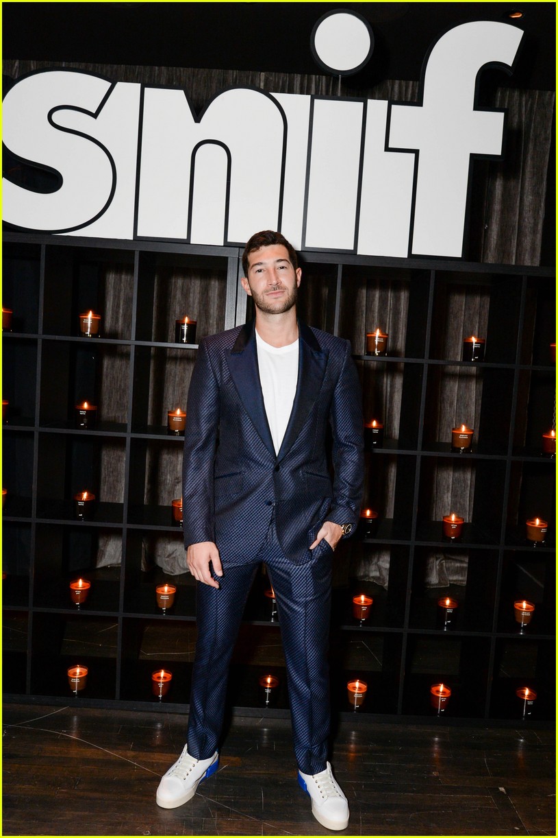 Simon Huck Supports Hubby-to-Be Phil Riportella at Snif Launch Event