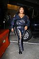 lizzo rocks laced up leather pants for night out 06
