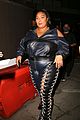 lizzo rocks laced up leather pants for night out 12