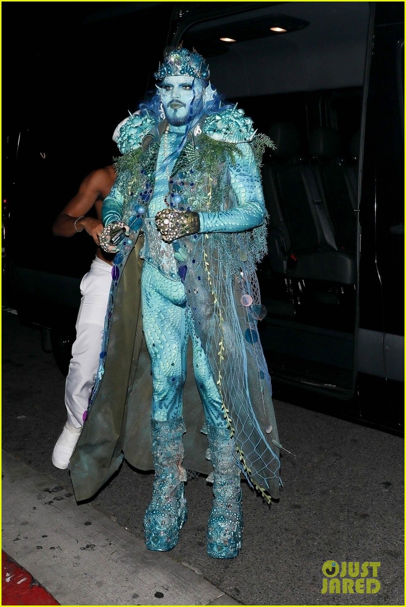adam lambert goes as king of the sea for halloween party 114653416