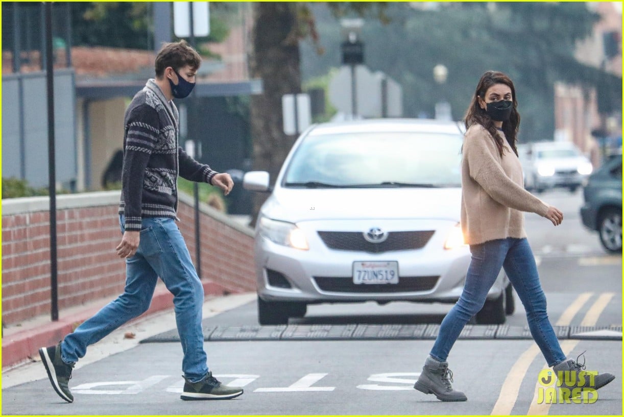 Mila Kunis & Ashton Kutcher Hold Hands During Low Key Stroll Together