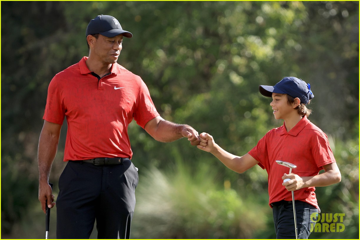 Tiger Woods & Son Charlie Finish in Second Place During PNC