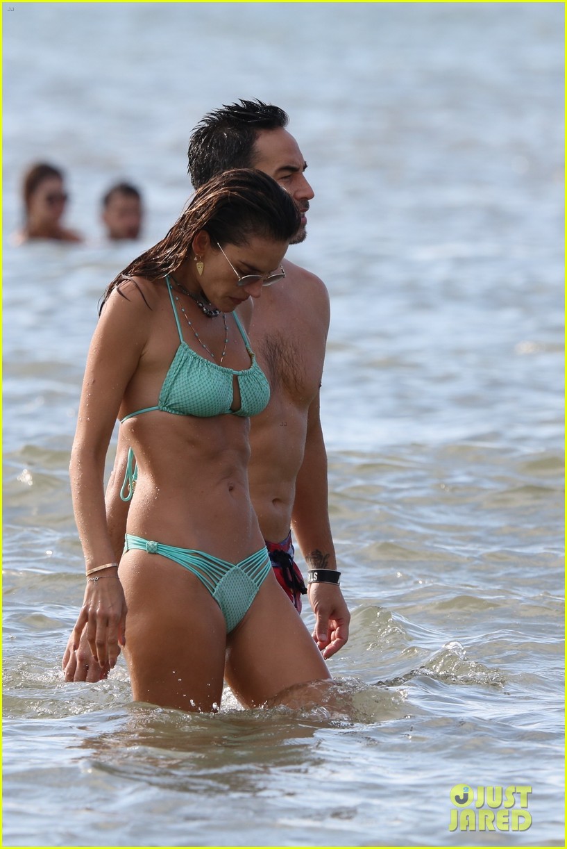 alessandra ambrosio richard lee show off some cute pda at the beach 354685717