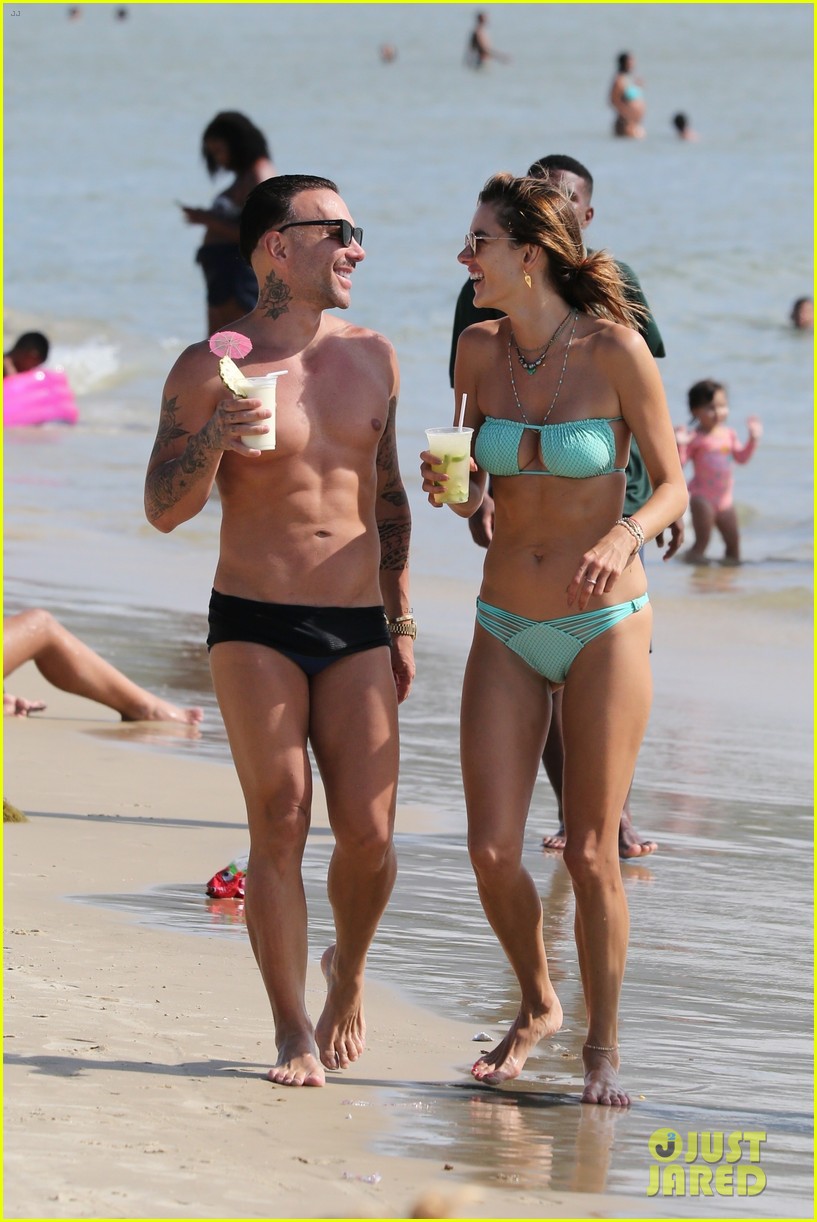 alessandra ambrosio richard lee show off some cute pda at the beach 364685718