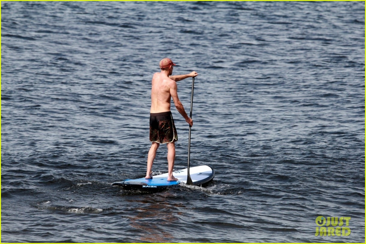 vincent cassel paddleboarding with wife tina kunakey 464690750
