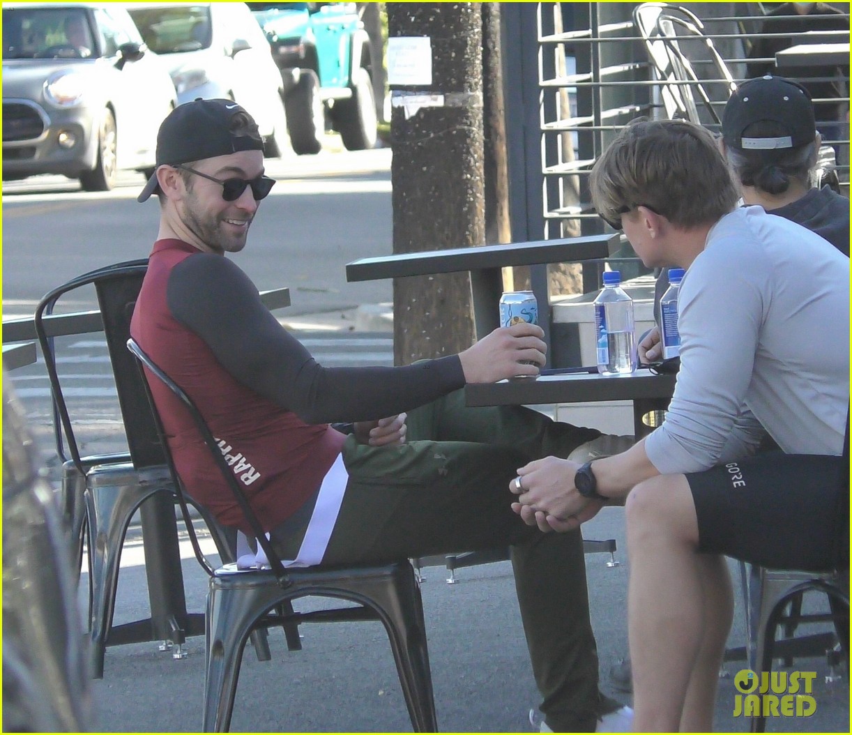 chace crawford sports skin tight shirt to lunch 184693880