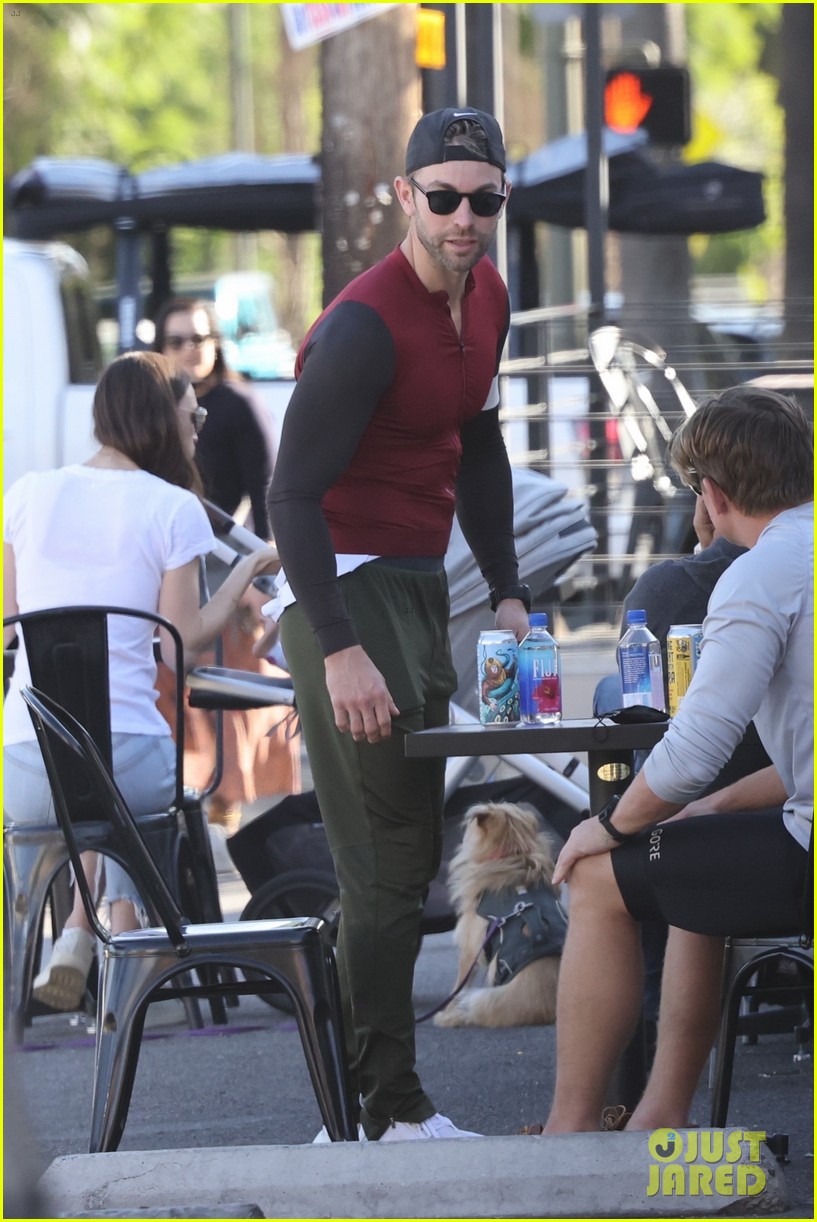 chace crawford sports skin tight shirt to lunch 264693888