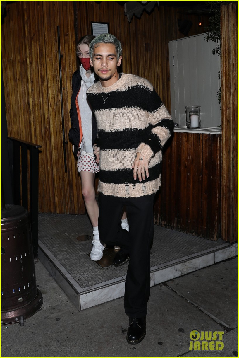 hunter schafer dominic fike hold hands night out in weho 10