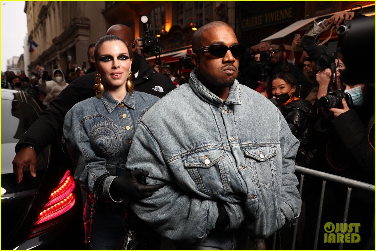 Kanye West & Julia Fox Match in Denim While Making Red Carpet Debut at