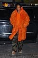 rihanna orange fuzzy coat nyc outing 14