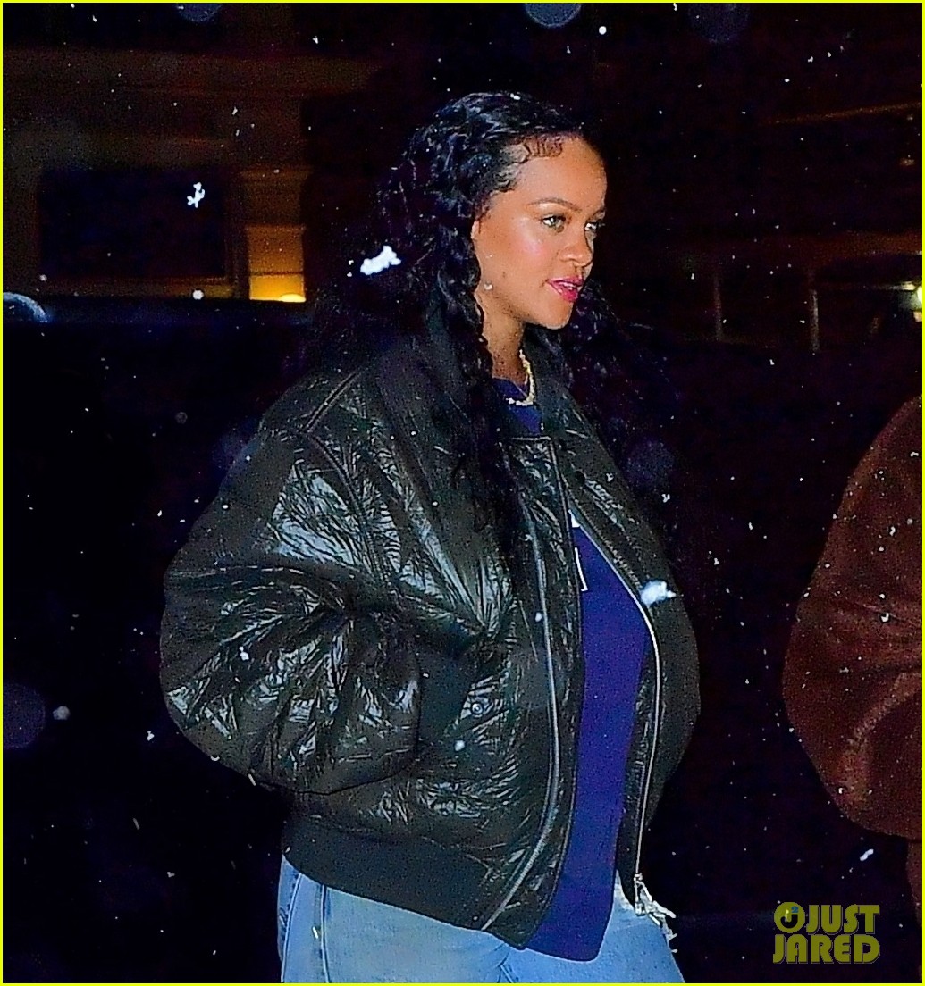 rihanna braves snowy weather for dinner in nyc 02
