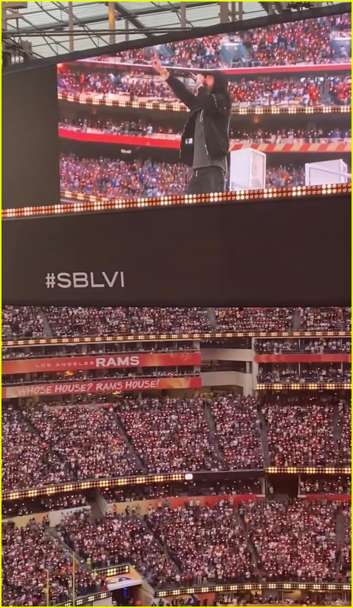 Eminem Gets Support from Daughter Hailie Jade During Super Bowl