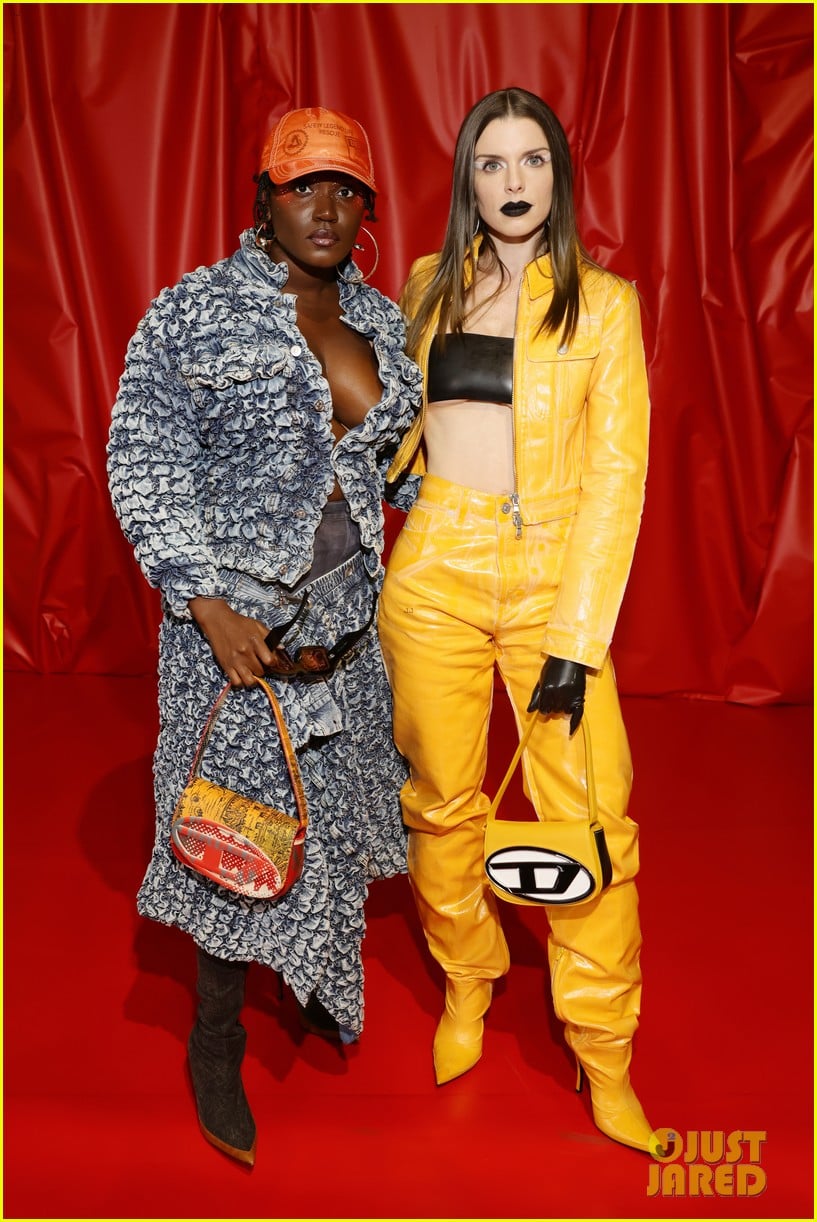 Julia Fox Rocks Black Lipstick at Diesel's Fashion Show in Milan