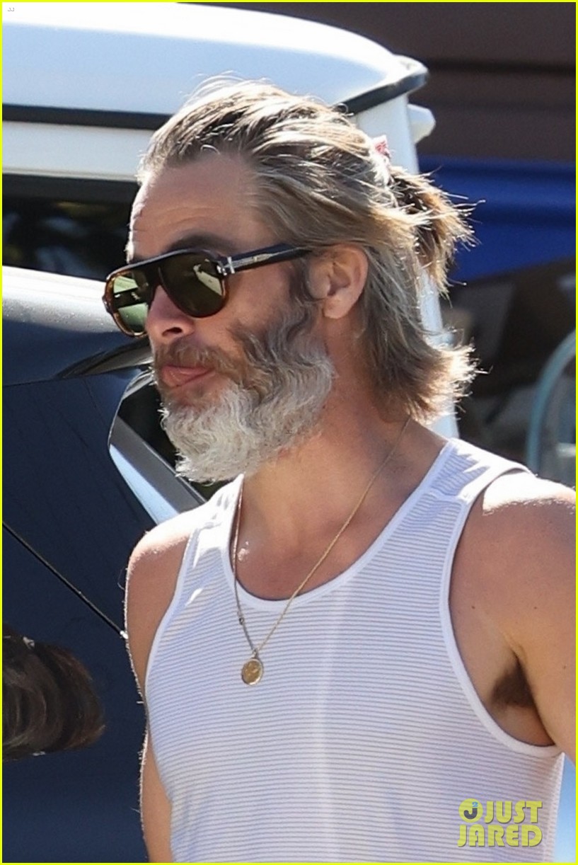 Chris Pine is Nearly Unrecognizable with Bushy Beard & Long Hair