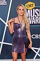 carrie underwood purple animal print dress mike fisher cmt awards 13