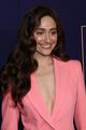 emmy rossum goes pretty in pink suit angelyne fyc event 14