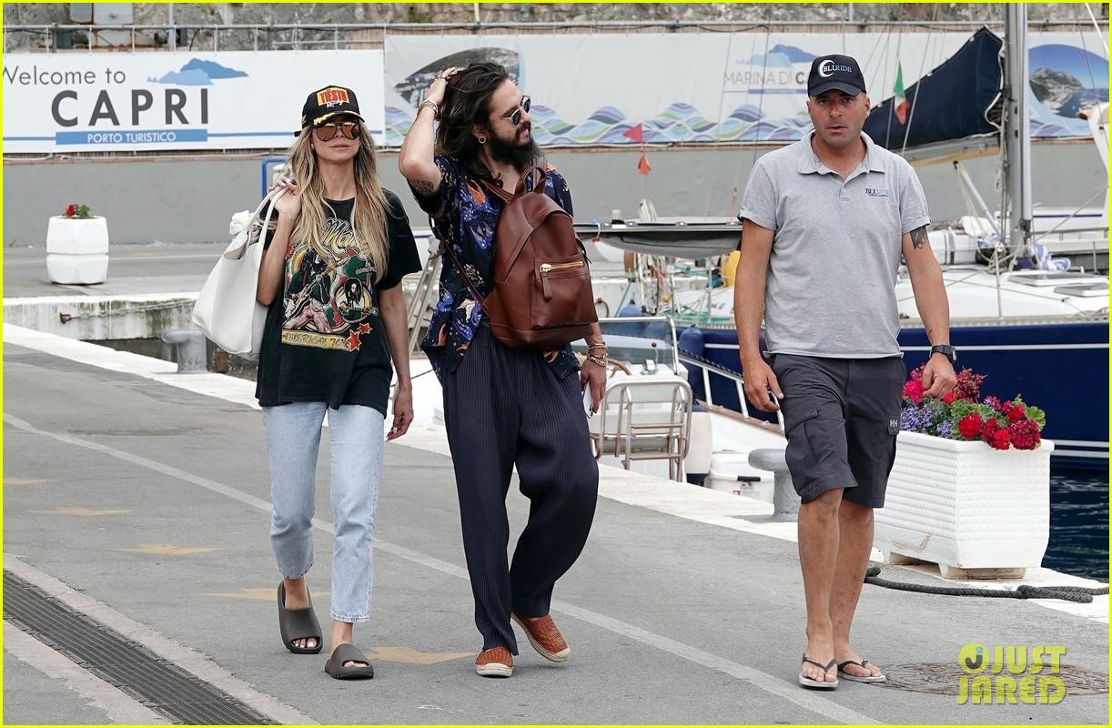 Heidi Klum Passionately Kisses Husband Tom Kaulitz On A Boat in Capri