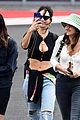 lily james flies out of glastonbury with gemma chan 18