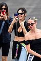 lily james flies out of glastonbury with gemma chan 25