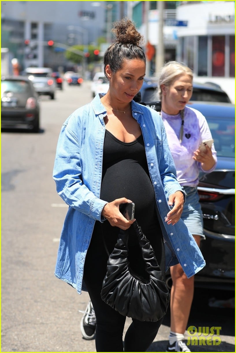 leona lewis wears baby bump hugging bodysuit for appointment 07