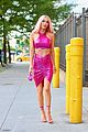 megan fox shiny pink outfit nyc walk 19